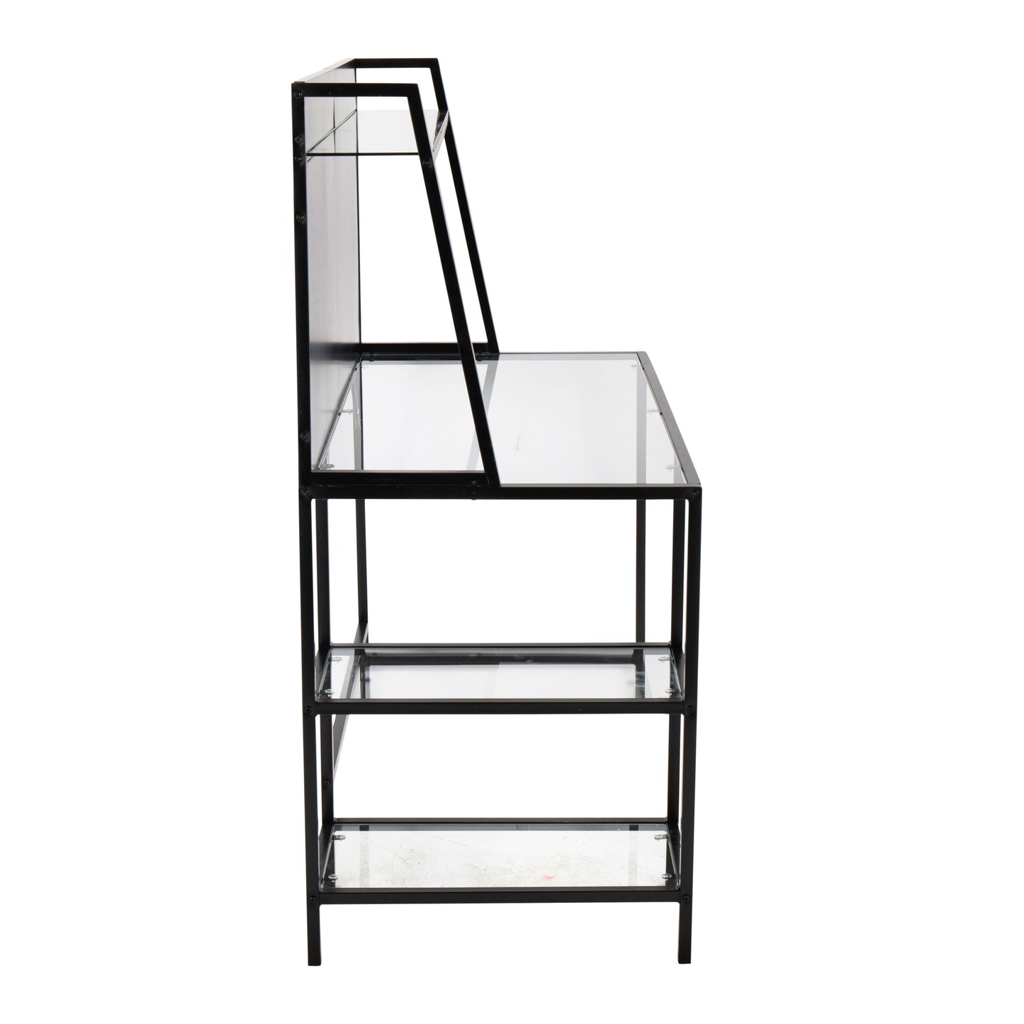 Geo - Tier Contemporary Desk - Black / Clear