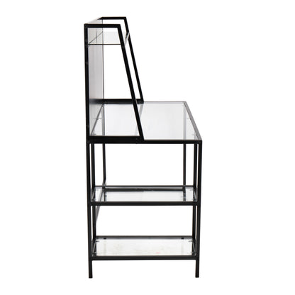 Geo - Tier Contemporary Desk - Black / Clear