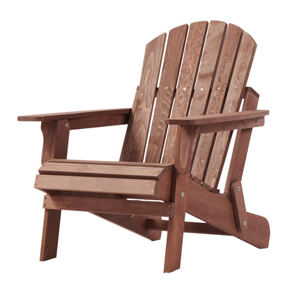 Oversize Outdoor Folding Adirondack Chair, Patio Chair For Garden Backyard Porch Pool Deck Firepit - Coffee