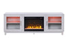 Summit - TV Stand Console With Fireplace - White Walnut Finish
