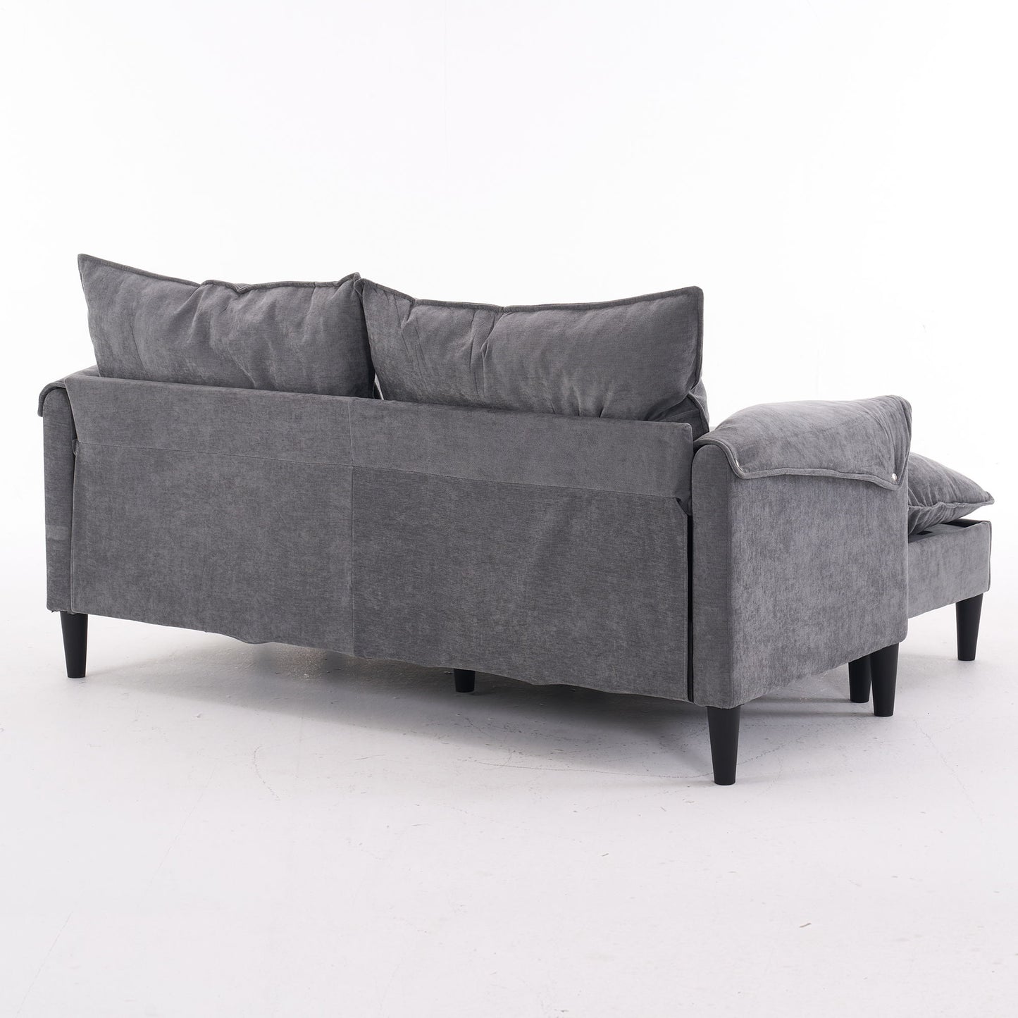 Convertible Combination Sofa, Sofa U Shaped, Sofa With Footstools With Storage - Gray Sofa For Living Room, Living Room 2 Seater Combination Sofa Gray - Gray