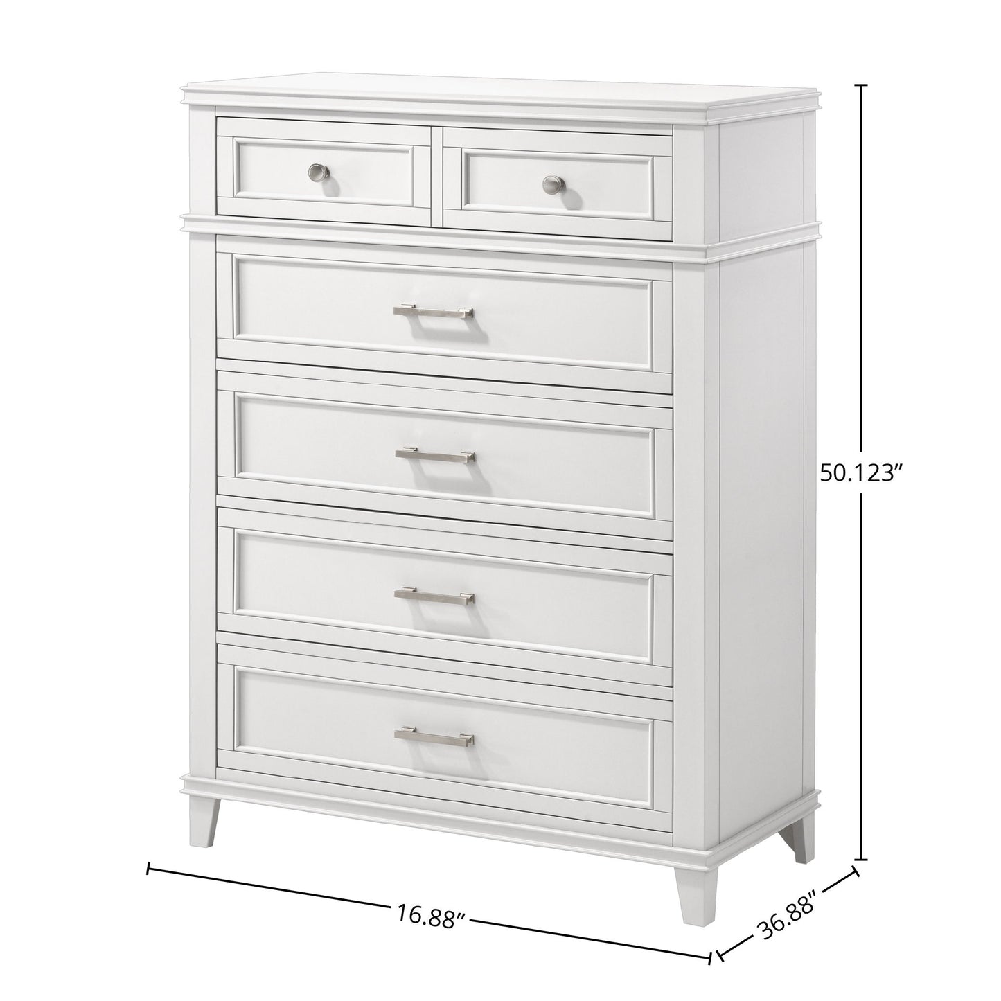 5 Drawer Chest - White