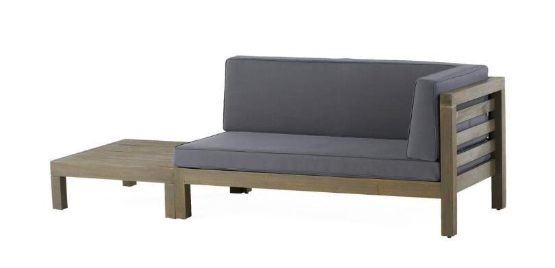 Oana - Right Corner Bench And Coffee Table - Dark Gray