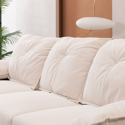 Modern Fabric Sofa With Removable Pillowcase And Backrest, Easy Care - Beige