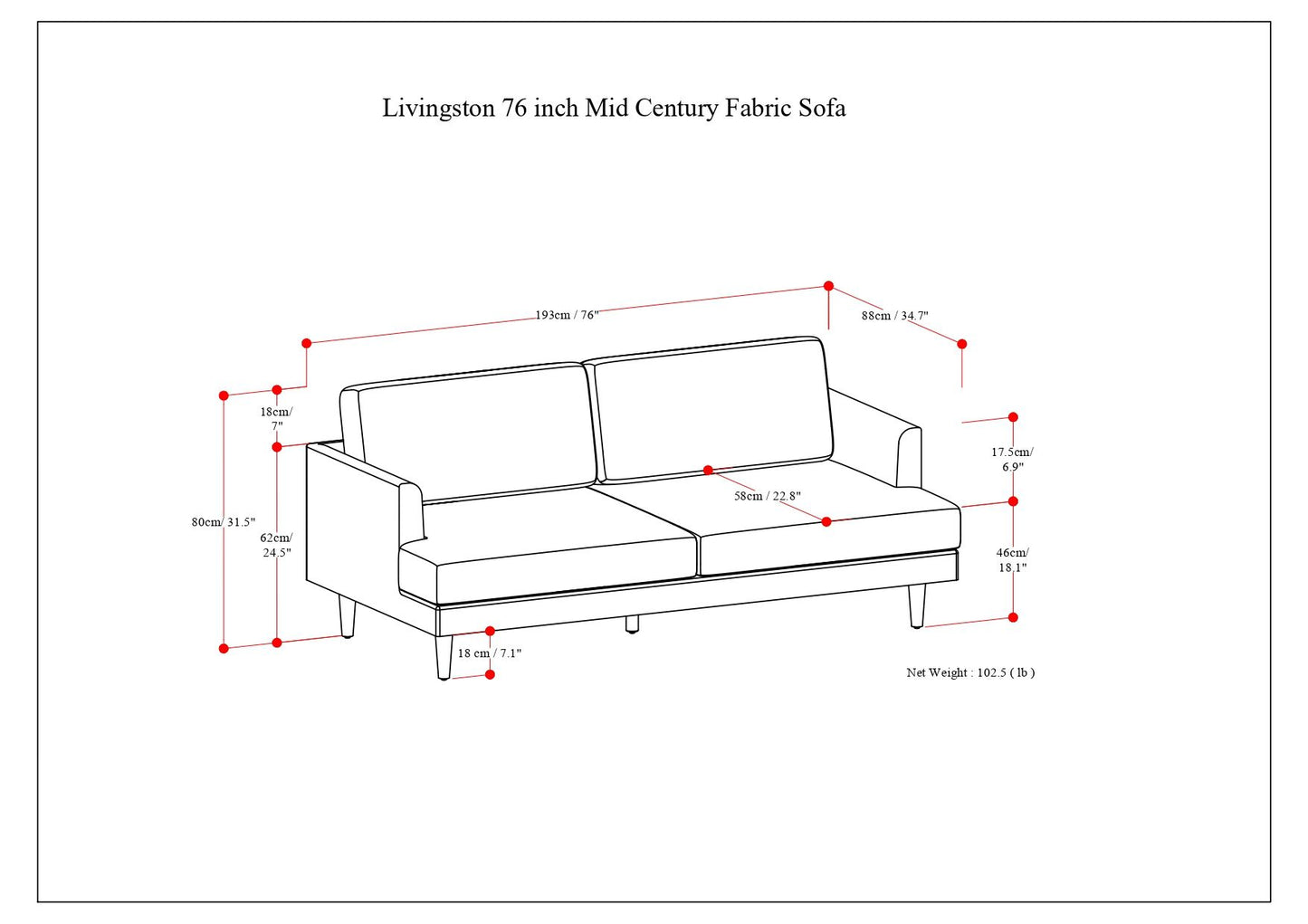 Livingston - Upholstered Sofa - Charcoal Gray