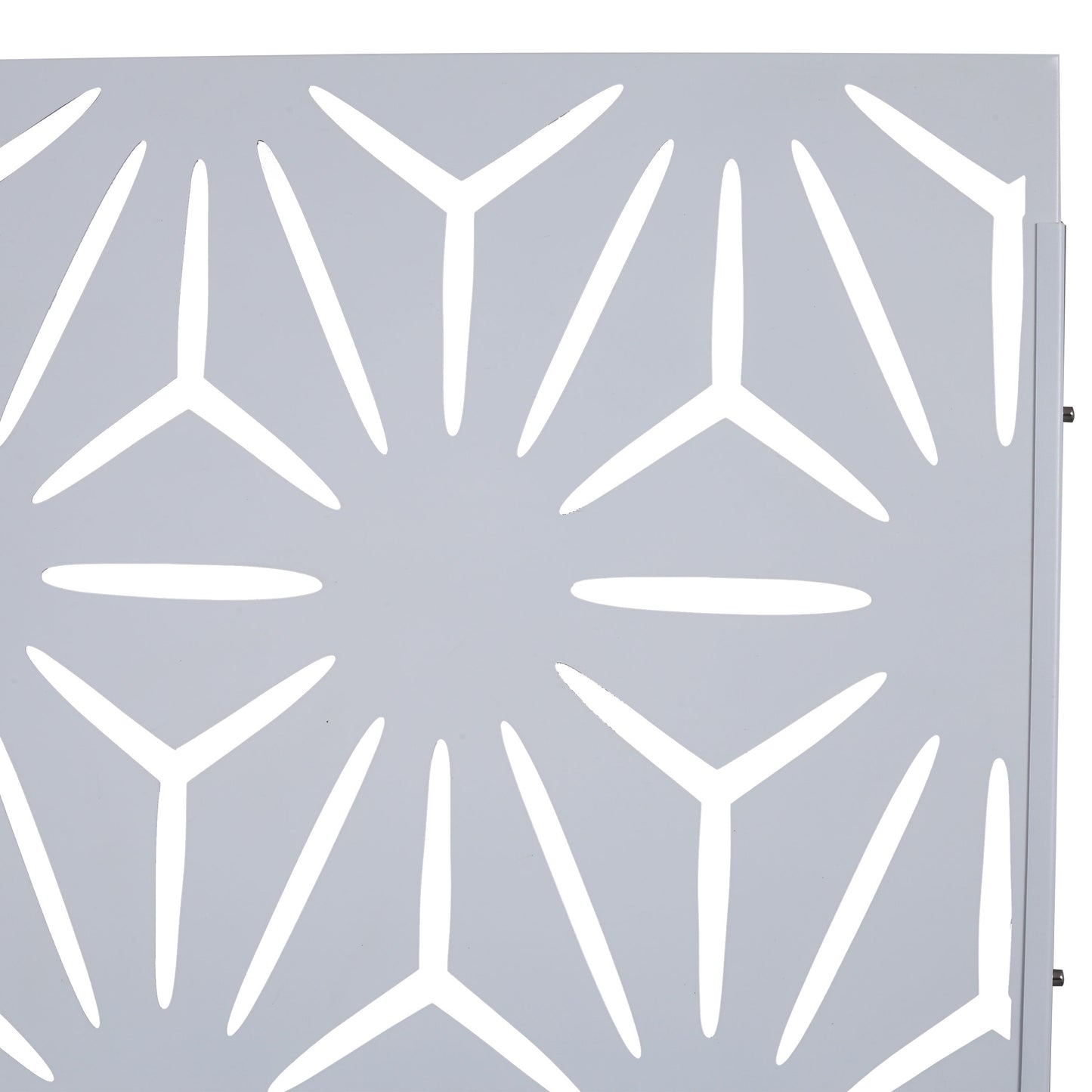 Outdoor & Indoor Metal Privacy Screen, Freestanding Decorative Panels For Deck, Balcony, Patio, Lawn, And Garden - White