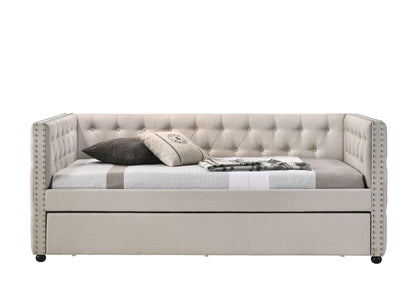 Romona - Overall Full Daybed With Trundle - Beige