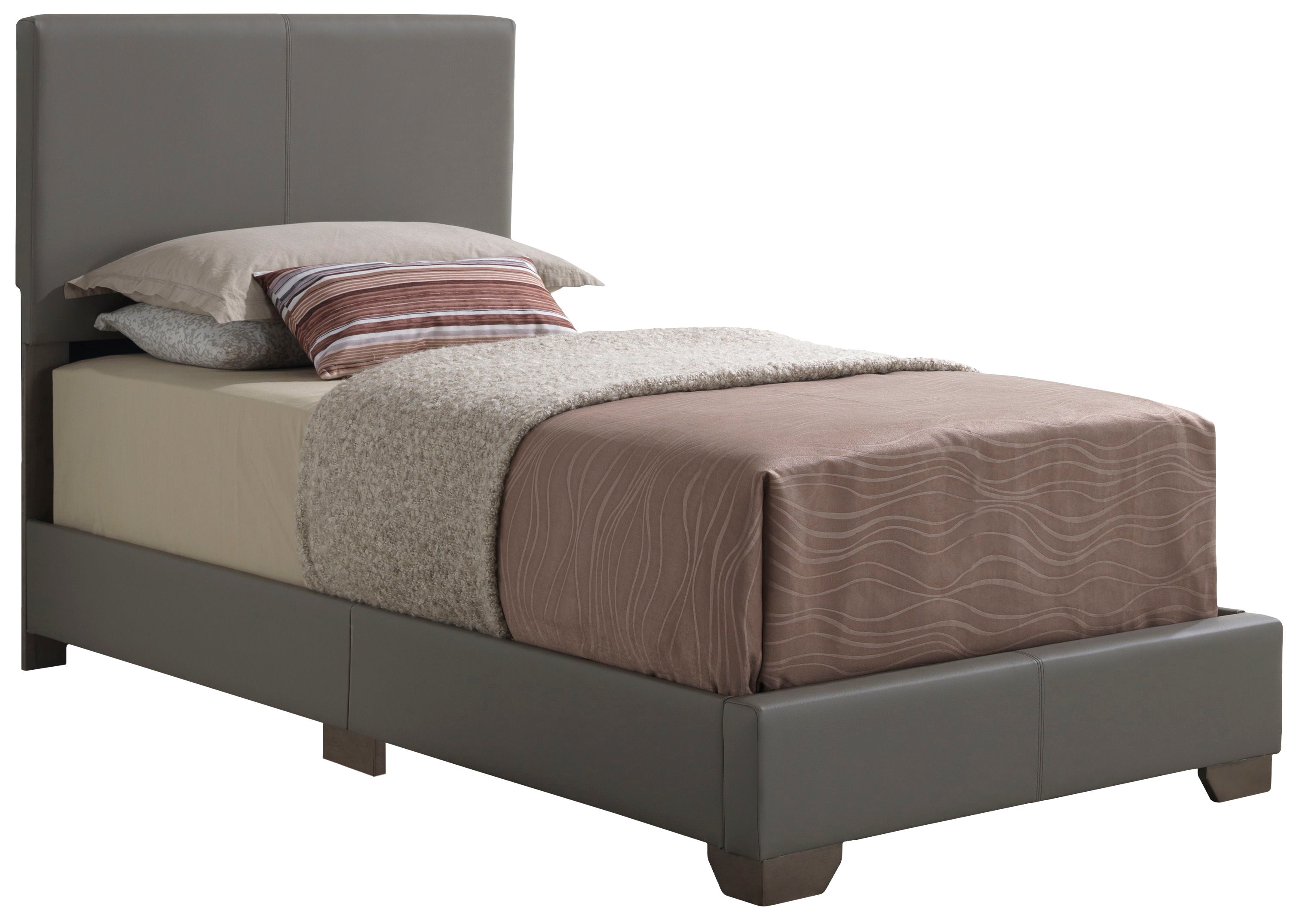 Aaron - Twin Bed - Light Gray