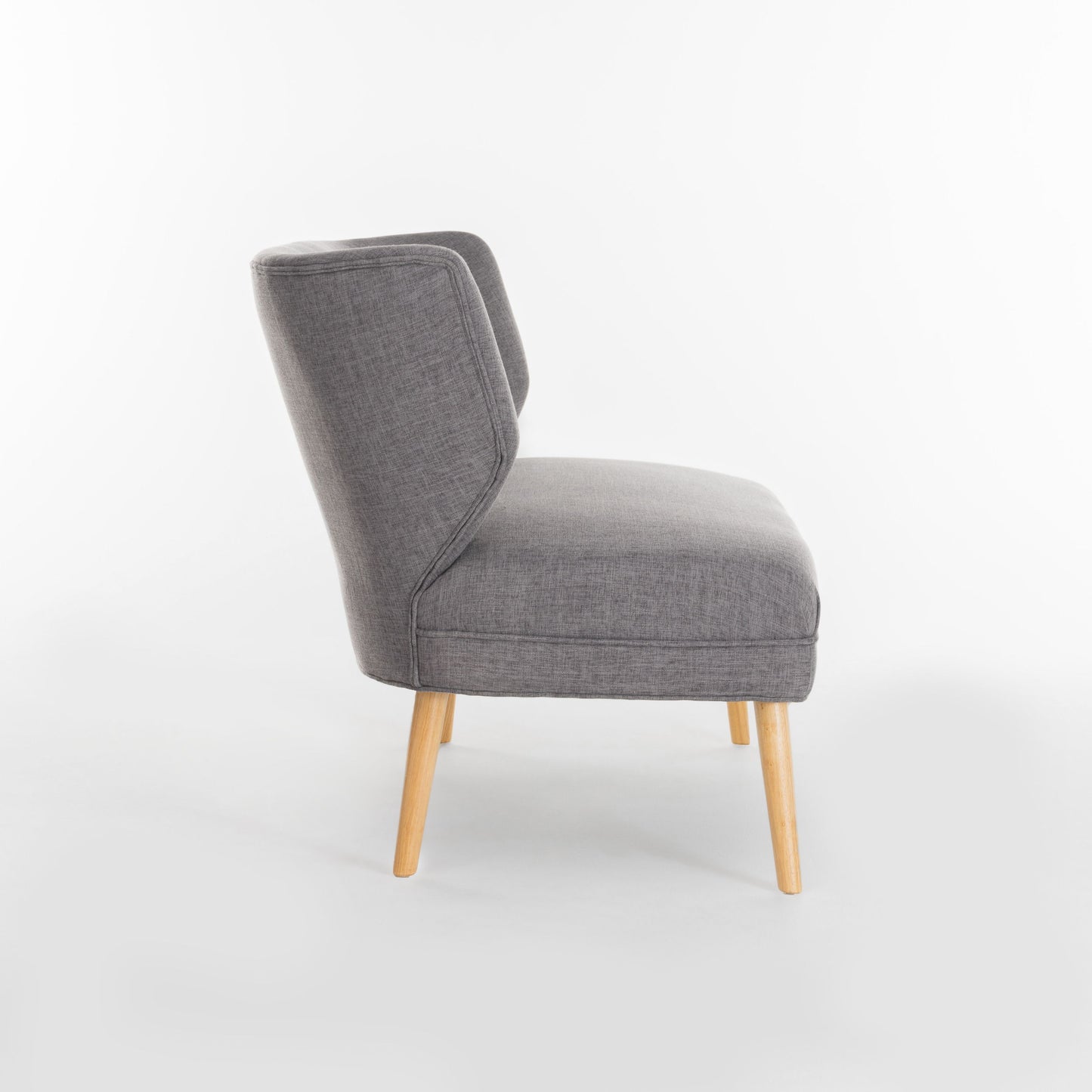 Classic Upholstered Loveseat With Curved Backrest - Gray