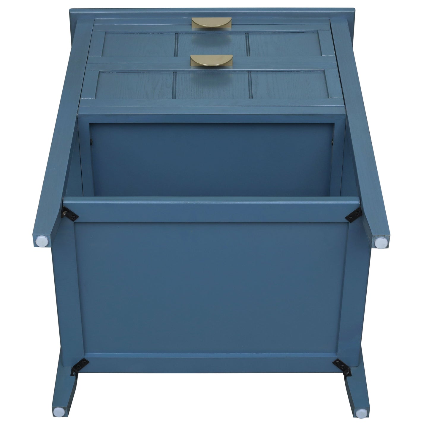 2 Drawer Side Table, American Style, End Table, Suitable For Bedroom - Blue