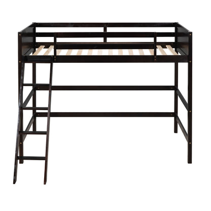 Twin Size Loft Bed With Ladder - Espresso