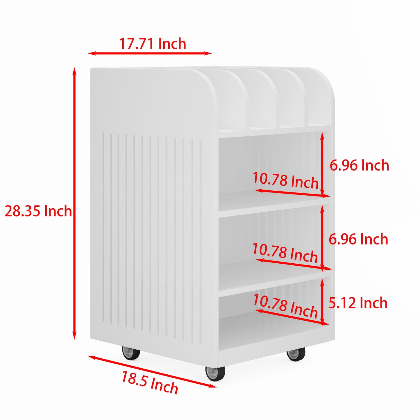 4 Tier Kitchen Island Cart With Spice Rack & Locking Casters, Simple Design Mobile Kitchen Storage Islands For Kitchen Living Room Bedroom - White