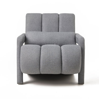 Modern Upholstered Accent Chair, Comfortable Linen Fabric With A Pillow For Living Room.Linen - Dark Gray