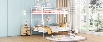 Full Long Over Queen Bunk Bed - White
