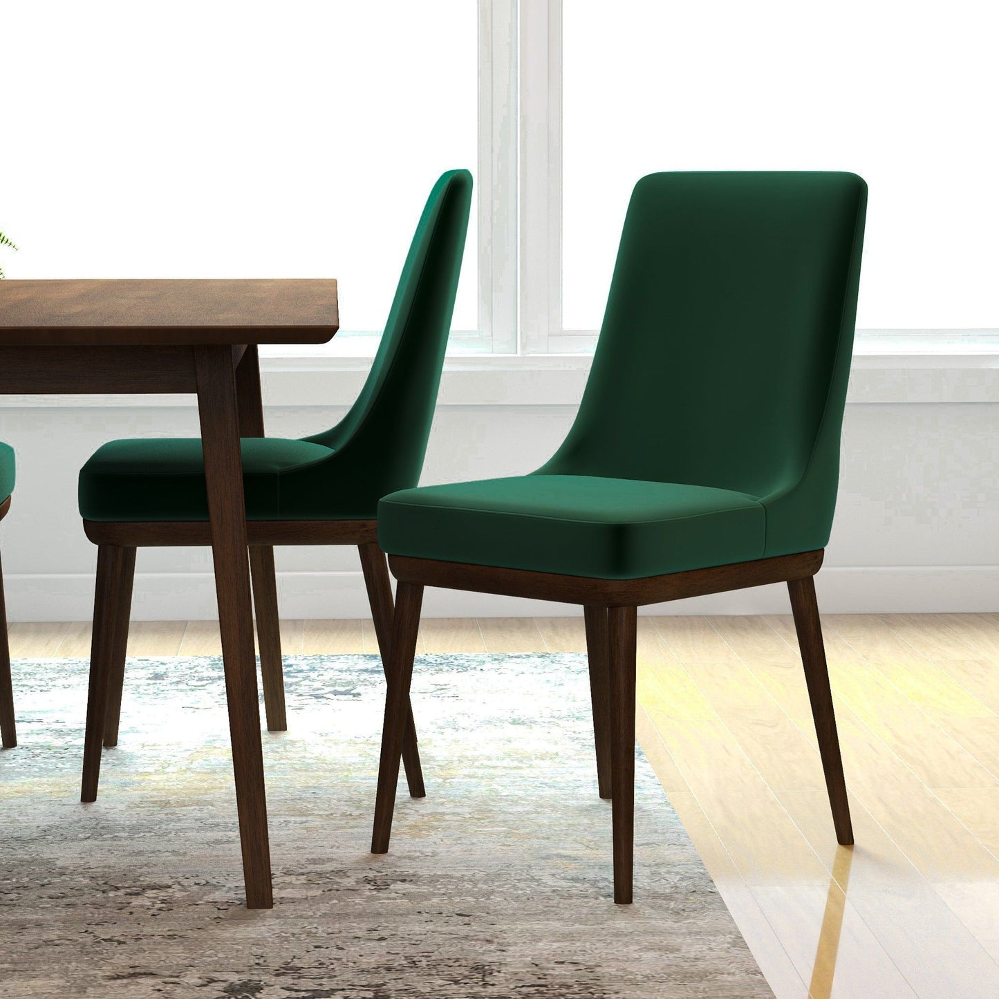Kate - Mid-Century Modern Dining Chair (Set of 2) - Fabric - Multi