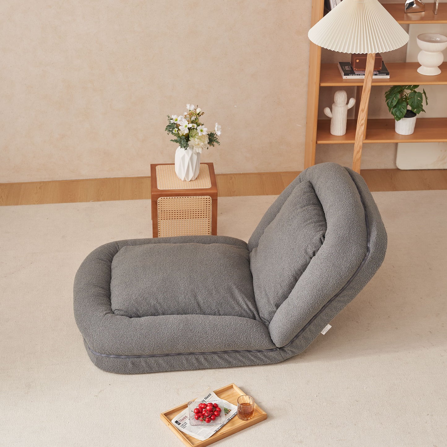 Triple Fold Down Metal Gray Sofa - Gray