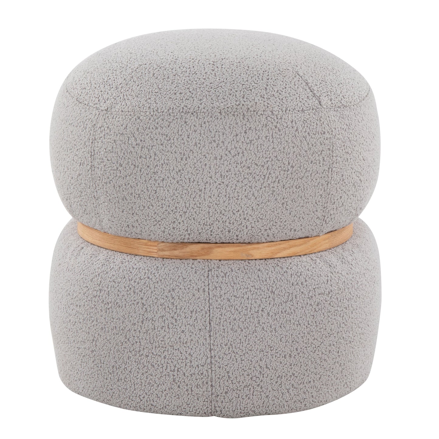 Cinch - Contemporary Pouf Ottoman - Gray / Natural
