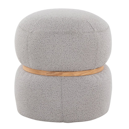 Cinch - Contemporary Pouf Ottoman - Gray / Natural