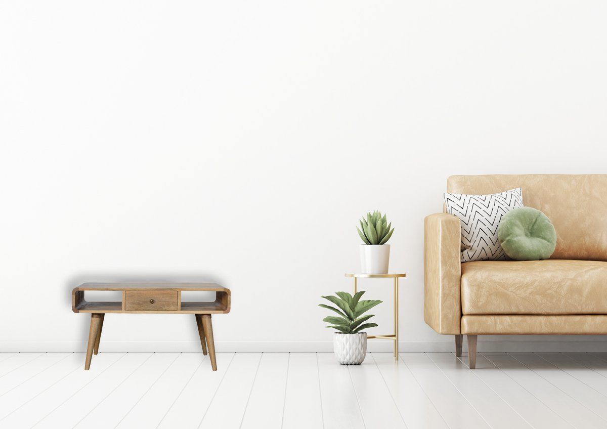 Curved Coffee Table - Oak