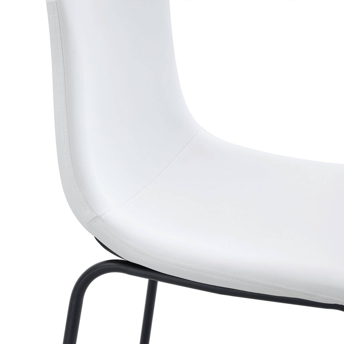 (Set of 2) Modern Minimalist Style Material Bar Stools, Suitable For Kitchen, Bar And Modern Home Design - White