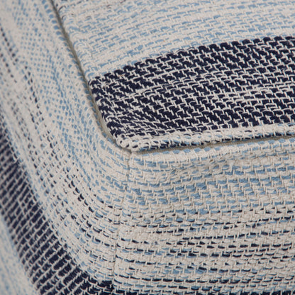 Clay - Square Pouf - Patterned Blue Melange