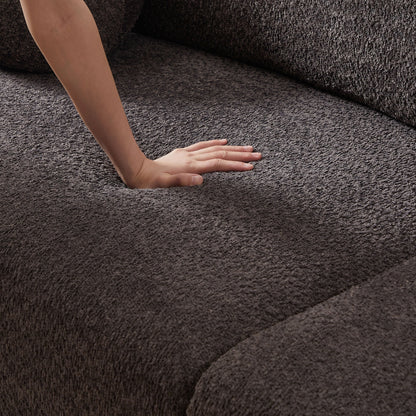 Lamb's Wool 2 Seater Cushion Sofa Comfortable Sofa For Living Room Bedroom And Other Casual Spaces Lamb's Wool Sofa With 2 Cushions And 2 Ball Pillows (Set of 2) - Gray