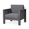 Flare - Outdoor Club Chair With Water Resistant Cushions - Dark Gray