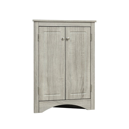 Triangle Bathroom Storage Cabinet With Adjustable Shelves, Freestanding Floor Cabinet For Home Kitchen - Oak