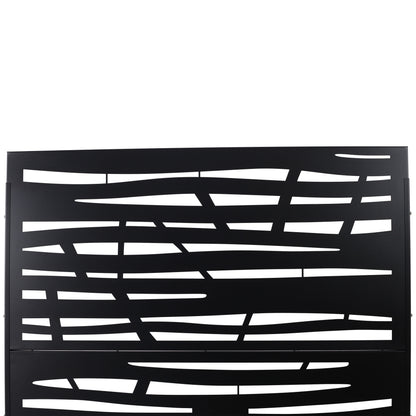 Outdoor & Indoor Privacy Screen Metal Privacy Screen, Steel Decorative Panels - Black