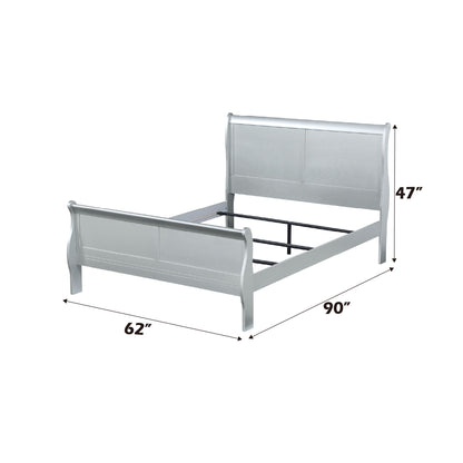 Louis Philippe - 2 Piece Queen Bedroom Set Bed - Silver Gray