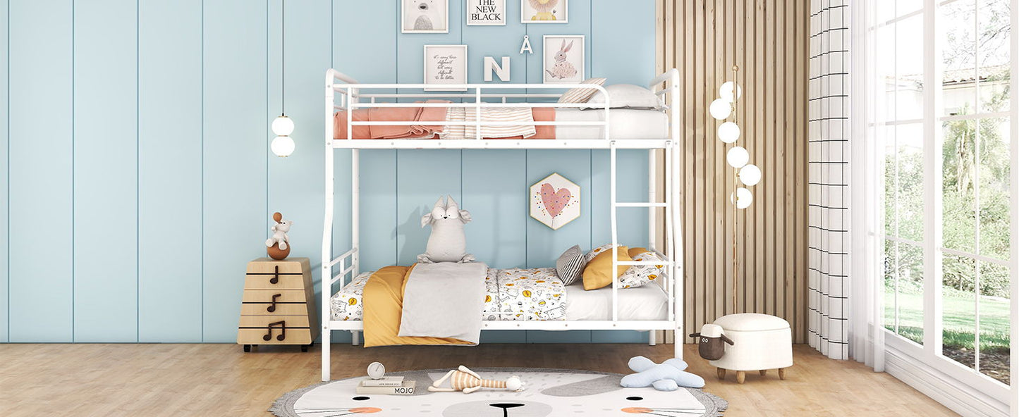 Full Long Over Queen Bunk Bed - White