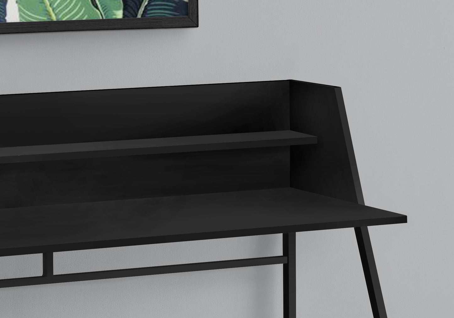 Computer Desk For Home Office, Laptop, Storage Shelves, Modern - Black