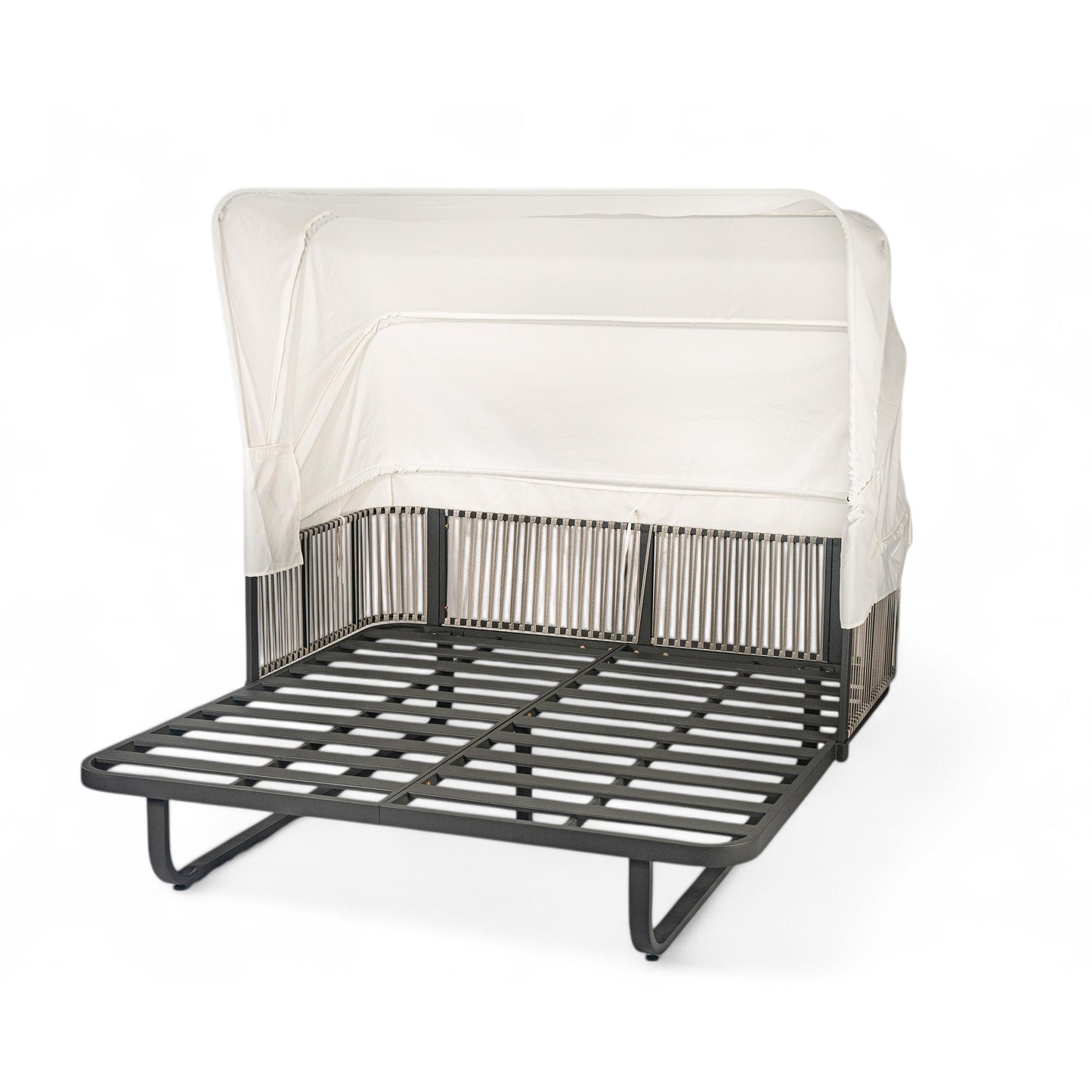 Outdoor Patio Daybed Rattan Daybed Outdoor Sunbed With Detachable Pillows For Patio, Backyard, Pool - Beige