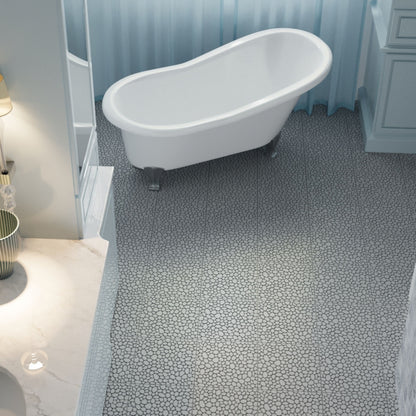 Interlocking Deck Tiles Plastic Waterproof Outdoor All Weather Anti-Slip Bathroom Shower Balcony Porch Strong Weight Capacity Upto 440 Lbs, Pebble Stone Pattern Pack Of 60 - Gray