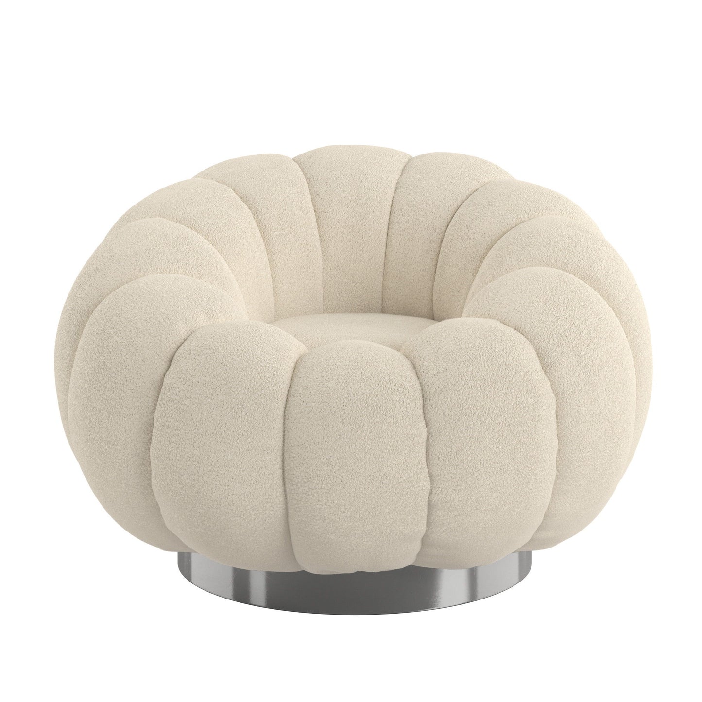 Lillie - Pumpkin Swivel Accent Chair - White
