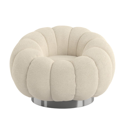 Lillie - Pumpkin Swivel Accent Chair - White