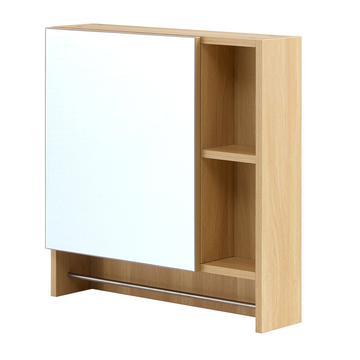Wall Mounted Bathroom Storage Cabinet With Mirror Door, Medicine Cabinet, Over The Toilet Storage Cabinet With Shelves And Towel Rack - Burly Wood