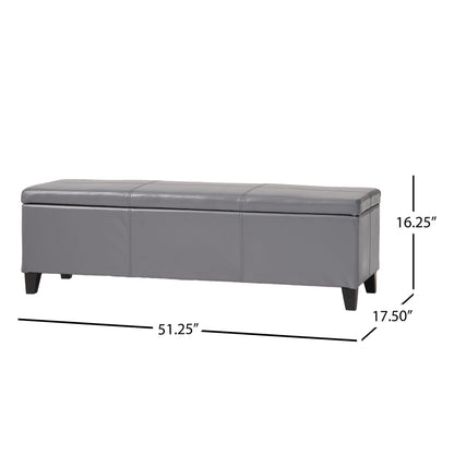 Glouster - Contemporary Storage Ottoman With Versatile Functionality - Gray