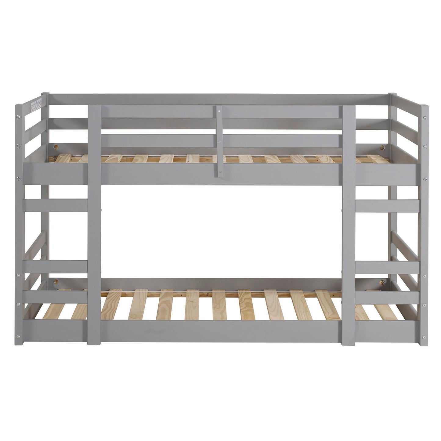 Classic Twin Over Twin Bunk Stackable Bed Frame - Gray
