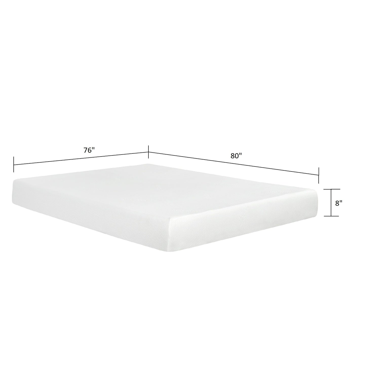 Plush 8" Medium Gel Memory Foam Mattress For King Size Bed With Breathable Aloe Vera Cover - White