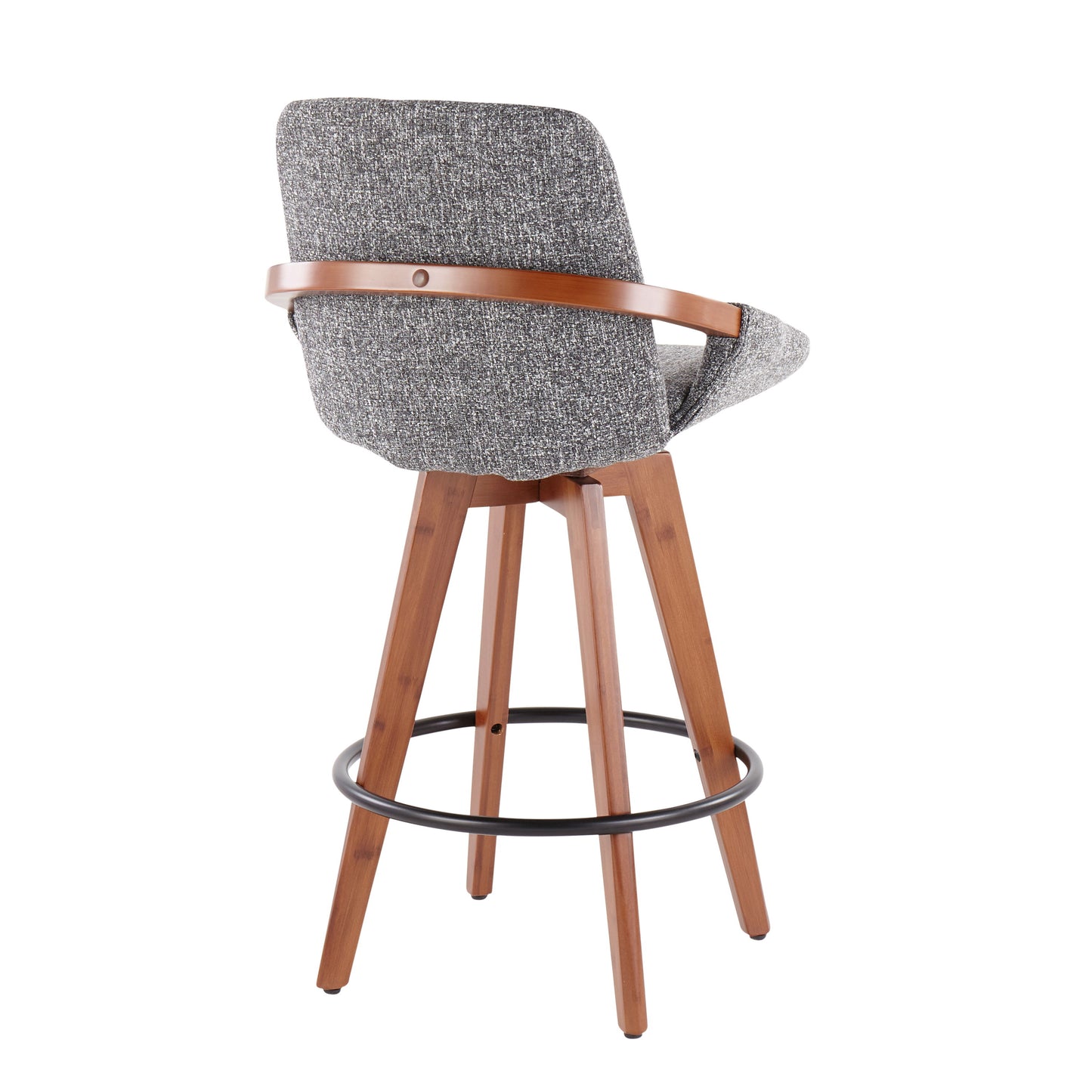 Cosmo - Mid-Century Counter Stool - Walnut / Gray