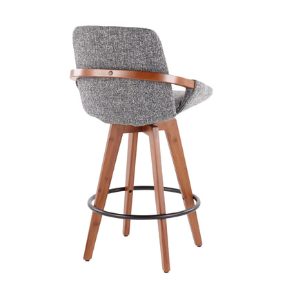 Cosmo - Mid-Century Counter Stool - Walnut / Gray