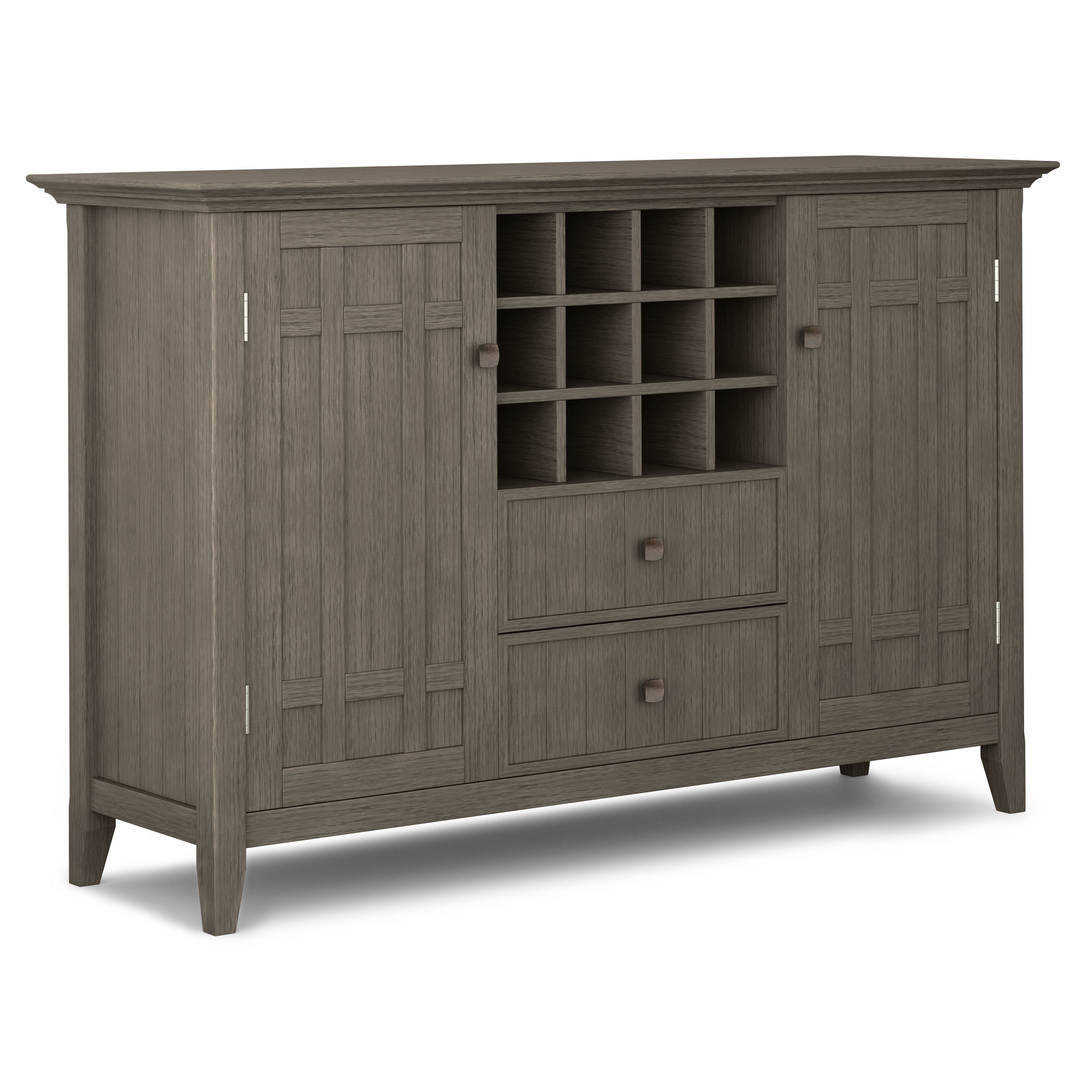 Bedford - Sideboard Buffet And Wine Rack - Farmhouse Gray