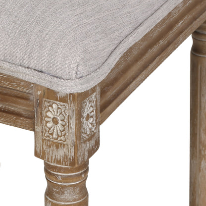 French Country Dining Chair (Set of 2) With Upholstered Seats - Light Gray