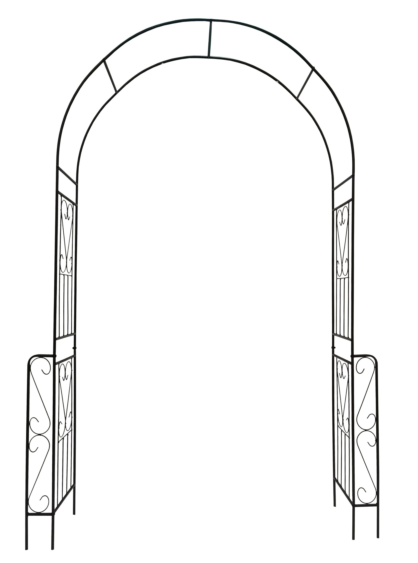 Metal Garden Arch Garden Arbor Trellis Climbing Plants Support Rose Arch Outdoor Arch - Black