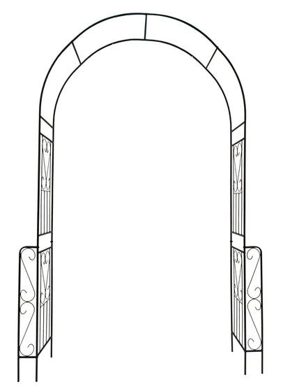Metal Garden Arch Garden Arbor Trellis Climbing Plants Support Rose Arch Outdoor Arch - Black