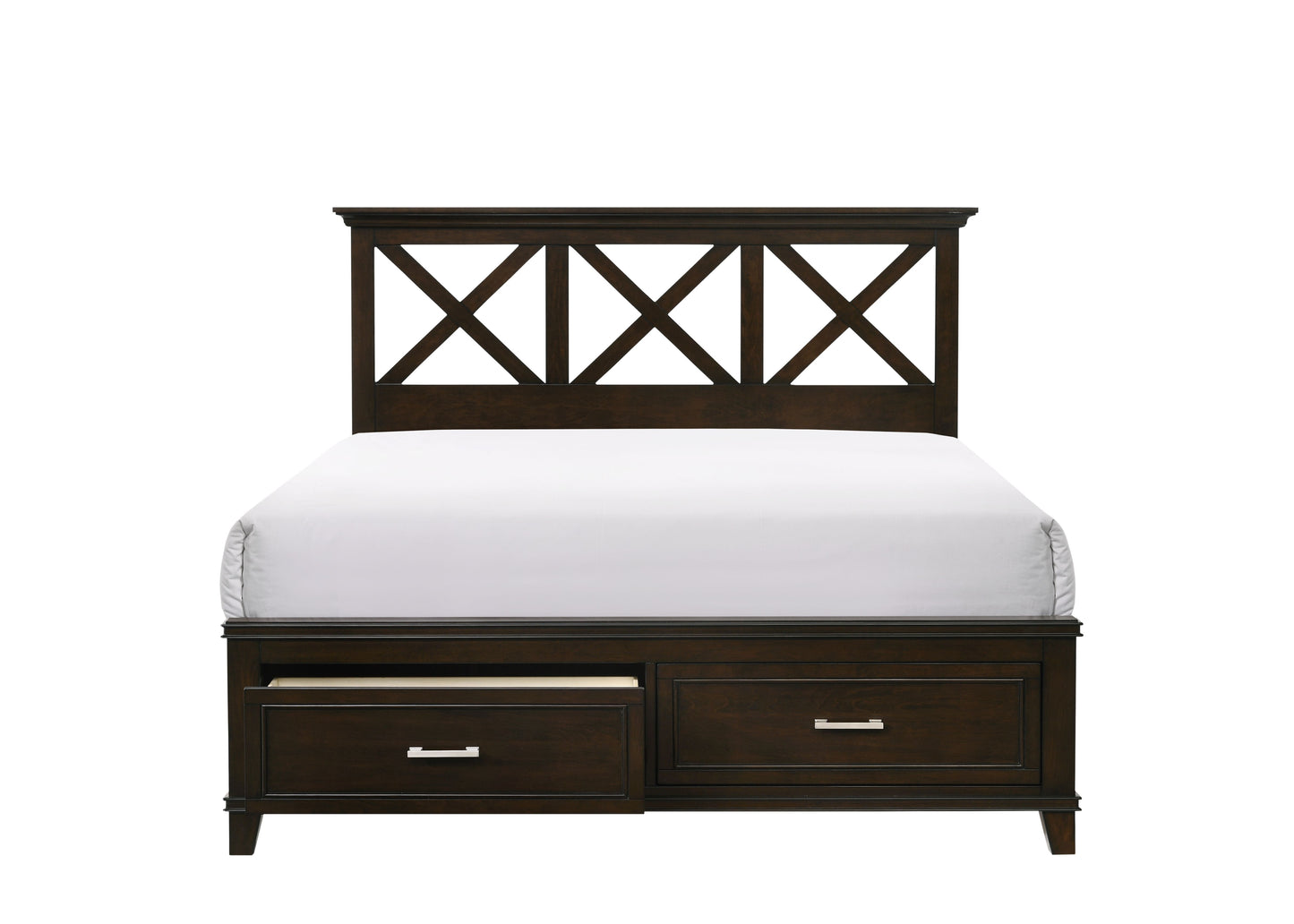 King X Storage Bed - Mahogany