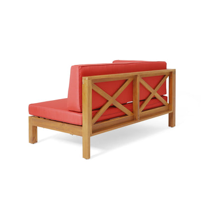 Brava - X Back Corner Bench L With Coffee Table - Red