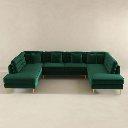 Brooke - U Shape Corner Sofa - Green