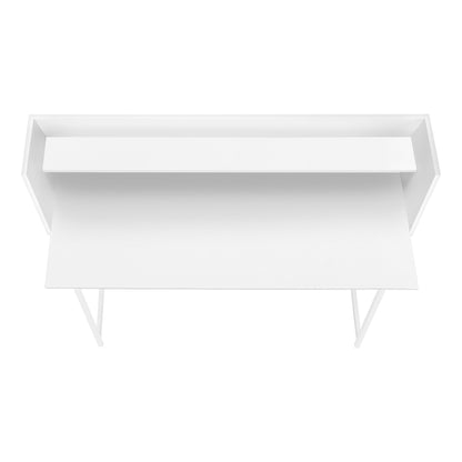 Computer Desk For Home Office, Laptop, Storage Shelves, Contemporary Convenient Design - White